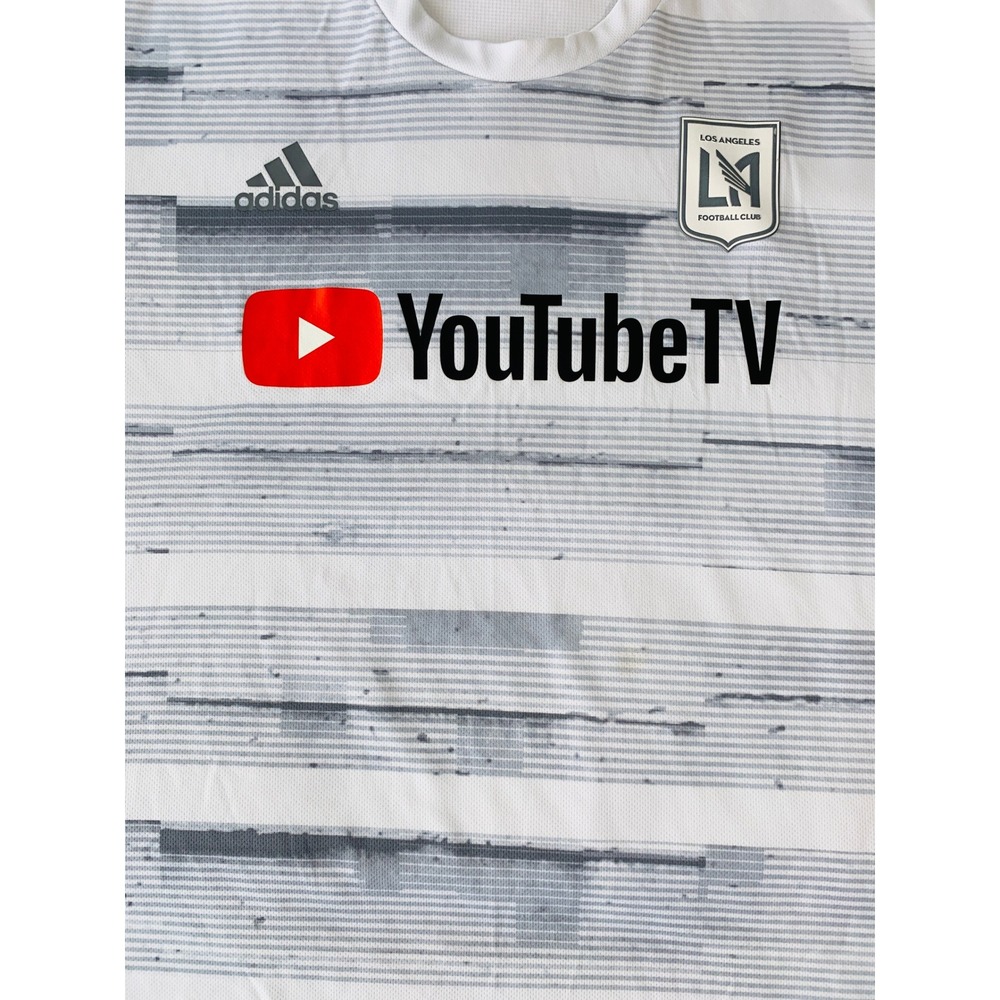 Adidas Los Angeles LAFC Away Authentic Mens Soccer Jersey White Gray 2XL - Picture 12 of 16